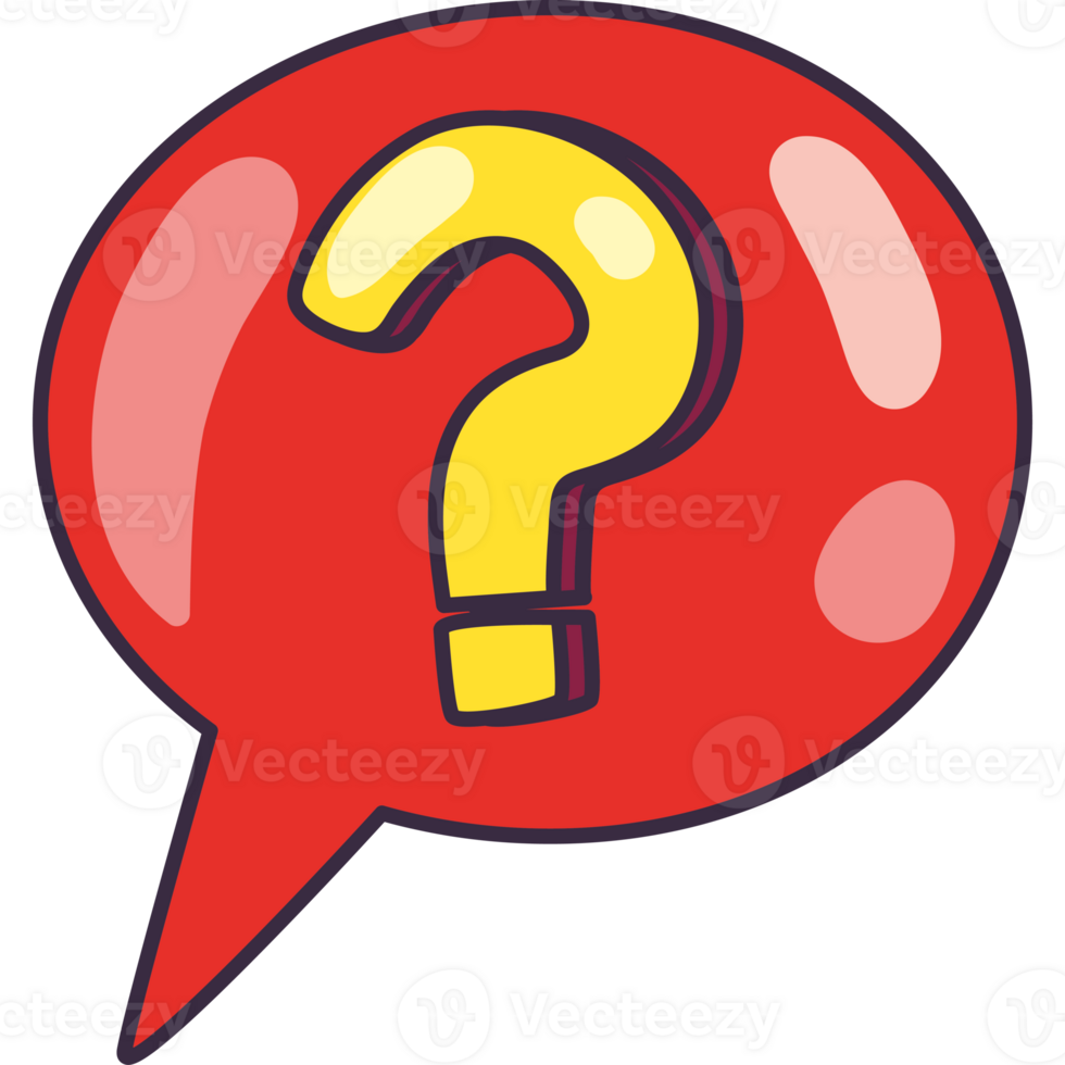 Red Speech bubble with interrogation sign help png