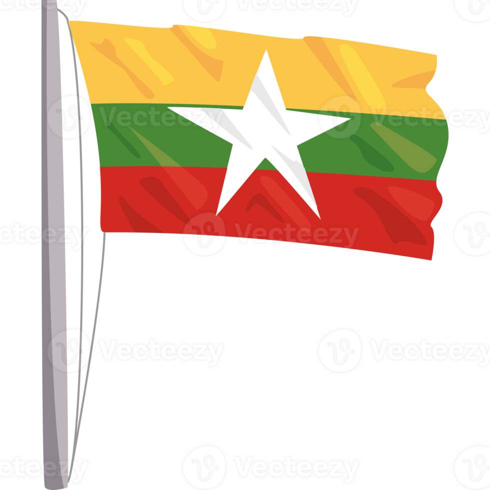 myanmar independence day flag on pole design png