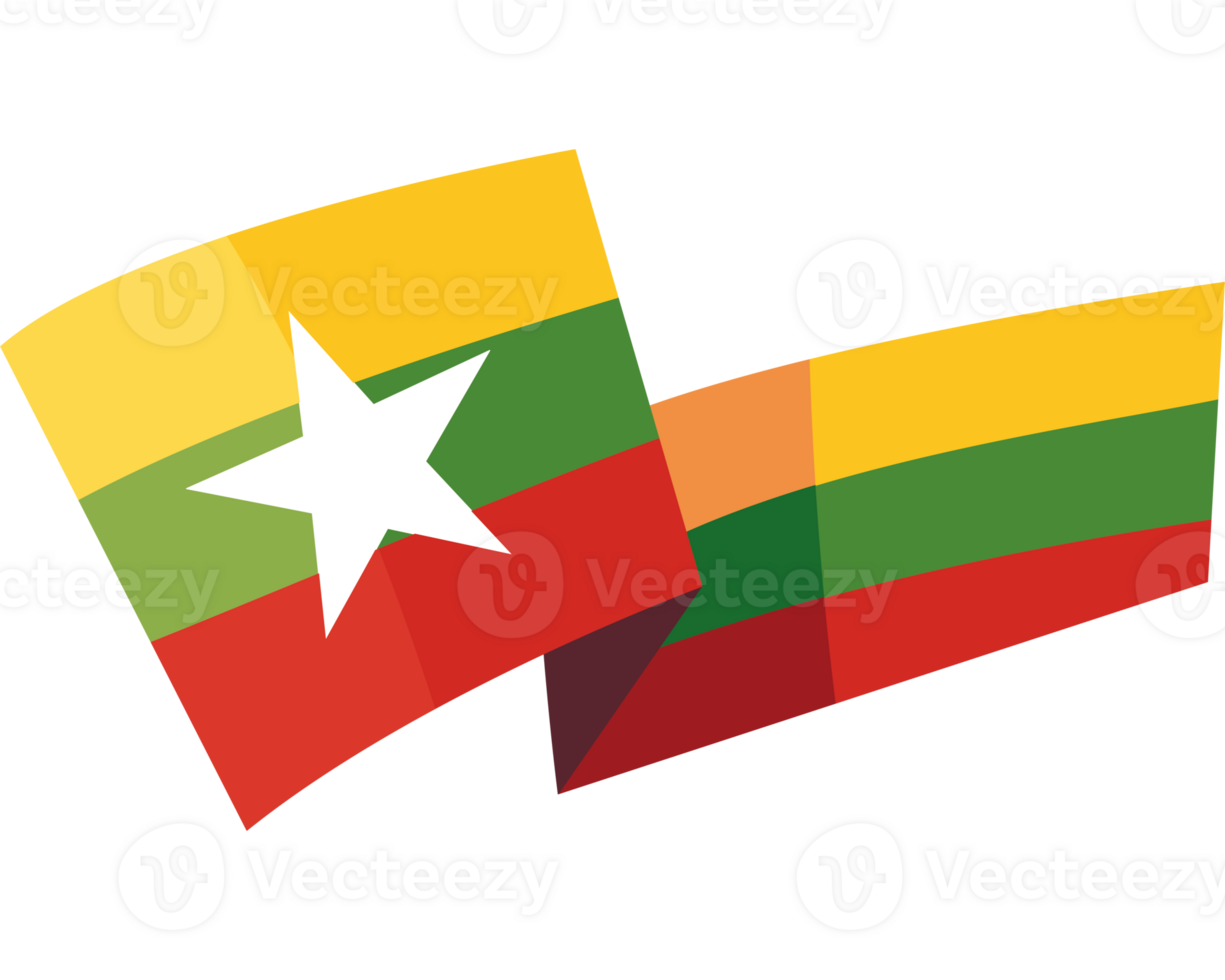 Myanmar independence day flag isolated png