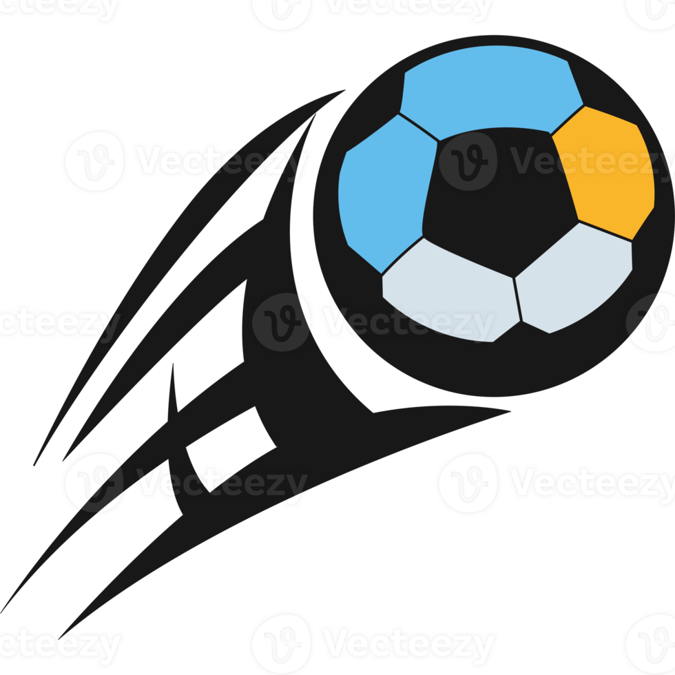 A soccer ball with a black and yellow design png