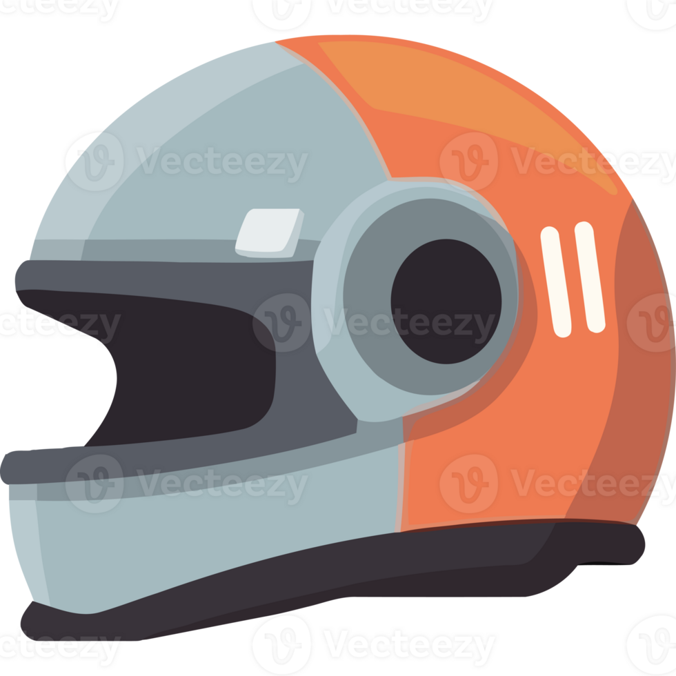Orange and gray helmet icon isolated png
