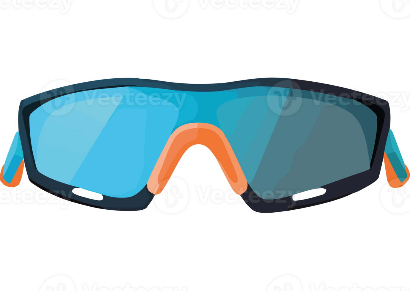 Glasses with blue and orange lenses icon isolated png
