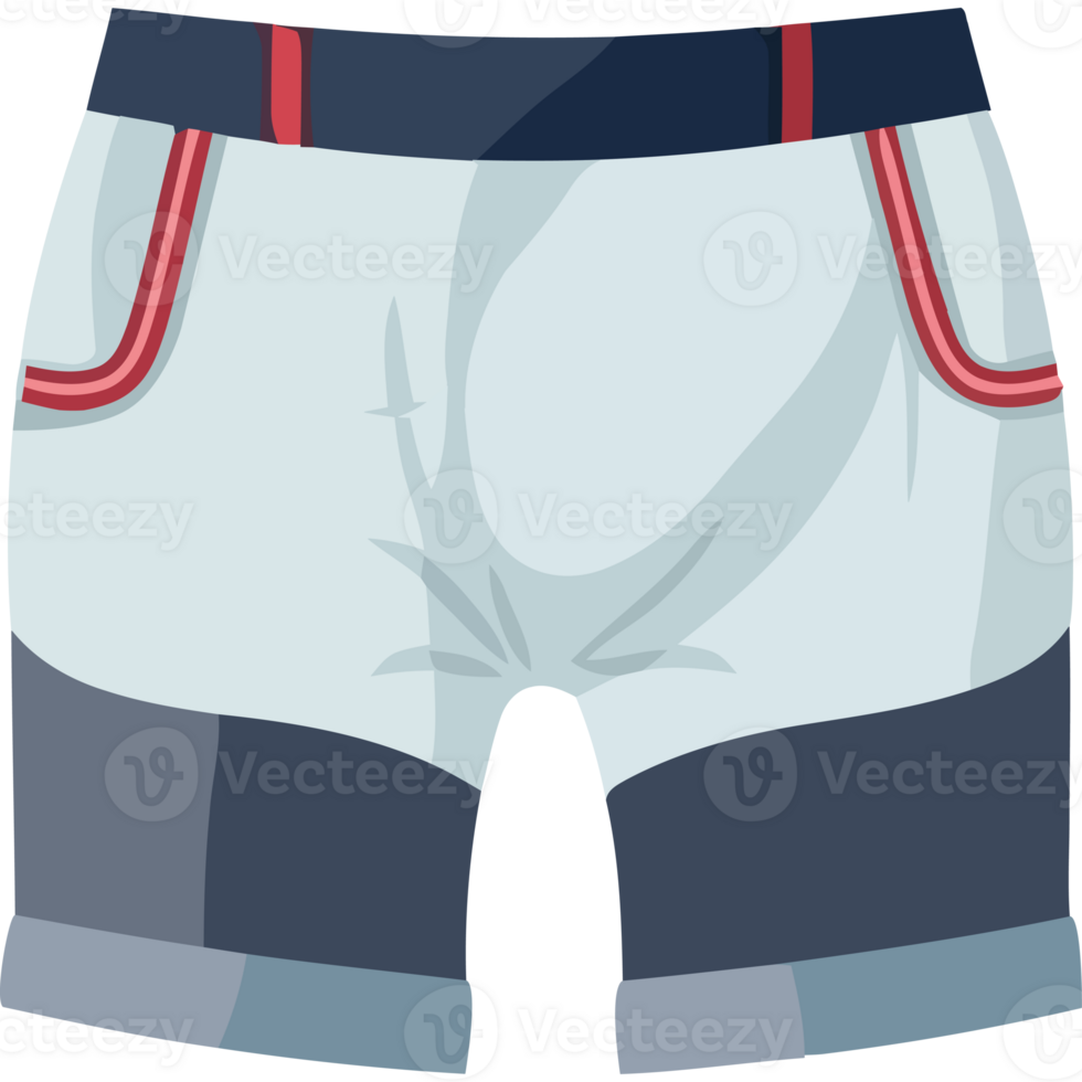 Pair of shorts with red and white stripes icon isolated png