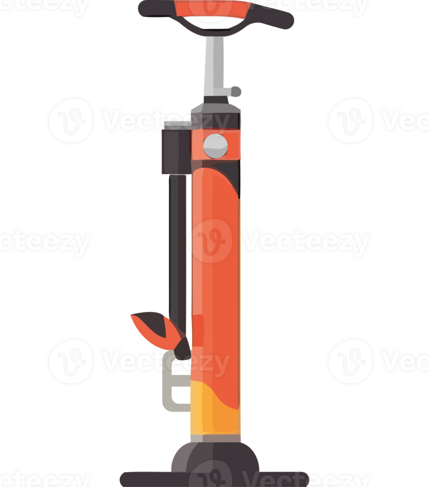 An orange and black bicycle pump icon isolated png