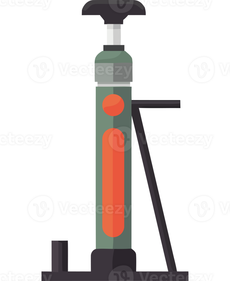 A bicycle pump with a handle and a lever icon isolated png