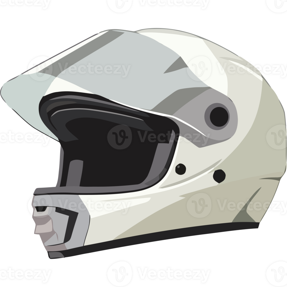 White helmet for motorcycle extreme sports icon isolated png