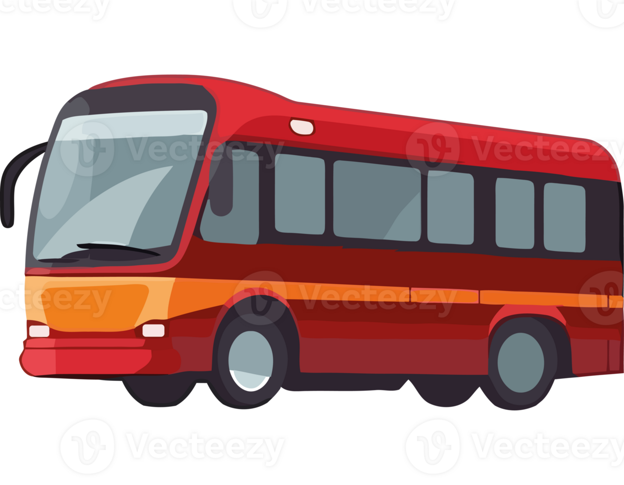 Red tour bus transport icon isolated png