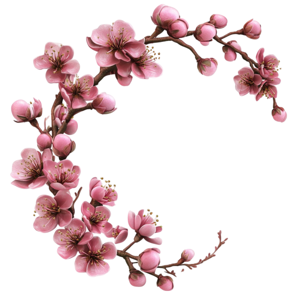 Spring Floral Circular Frame png
