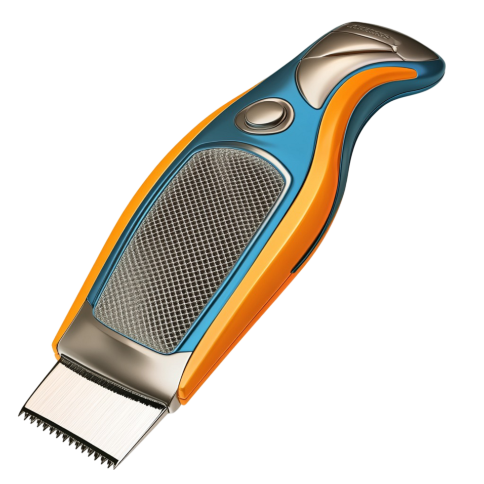 Hair Trimmer with Blue and Orange Handle png