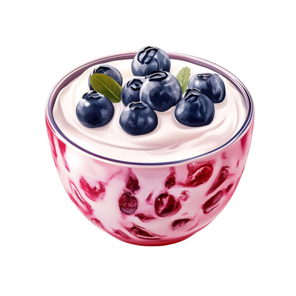 Blueberry Yogurt with Fresh Blueberries png