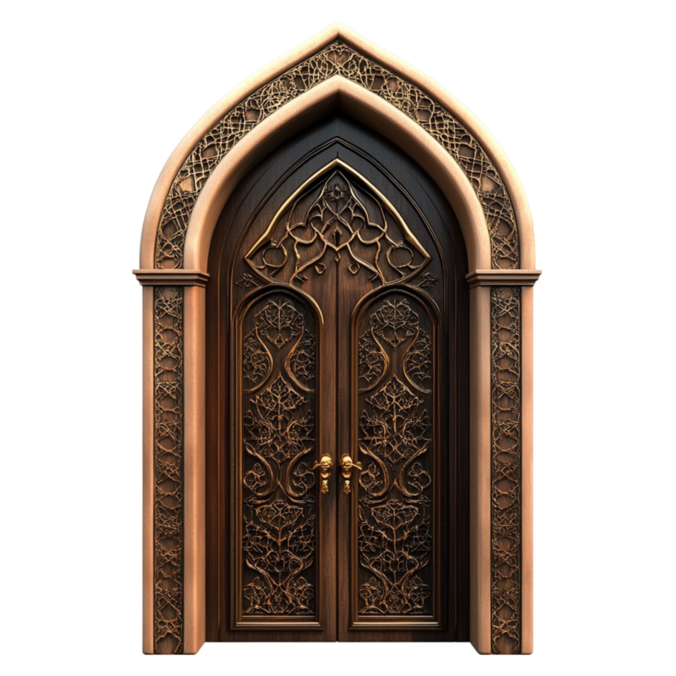 ornamentado de madeira porta com decorativo Projeto png