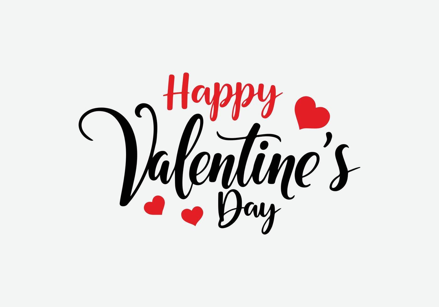 Happy Valentine's Day Calligraphy in a vibrant, decorative style, conveying love and joy for the special occasion. vector