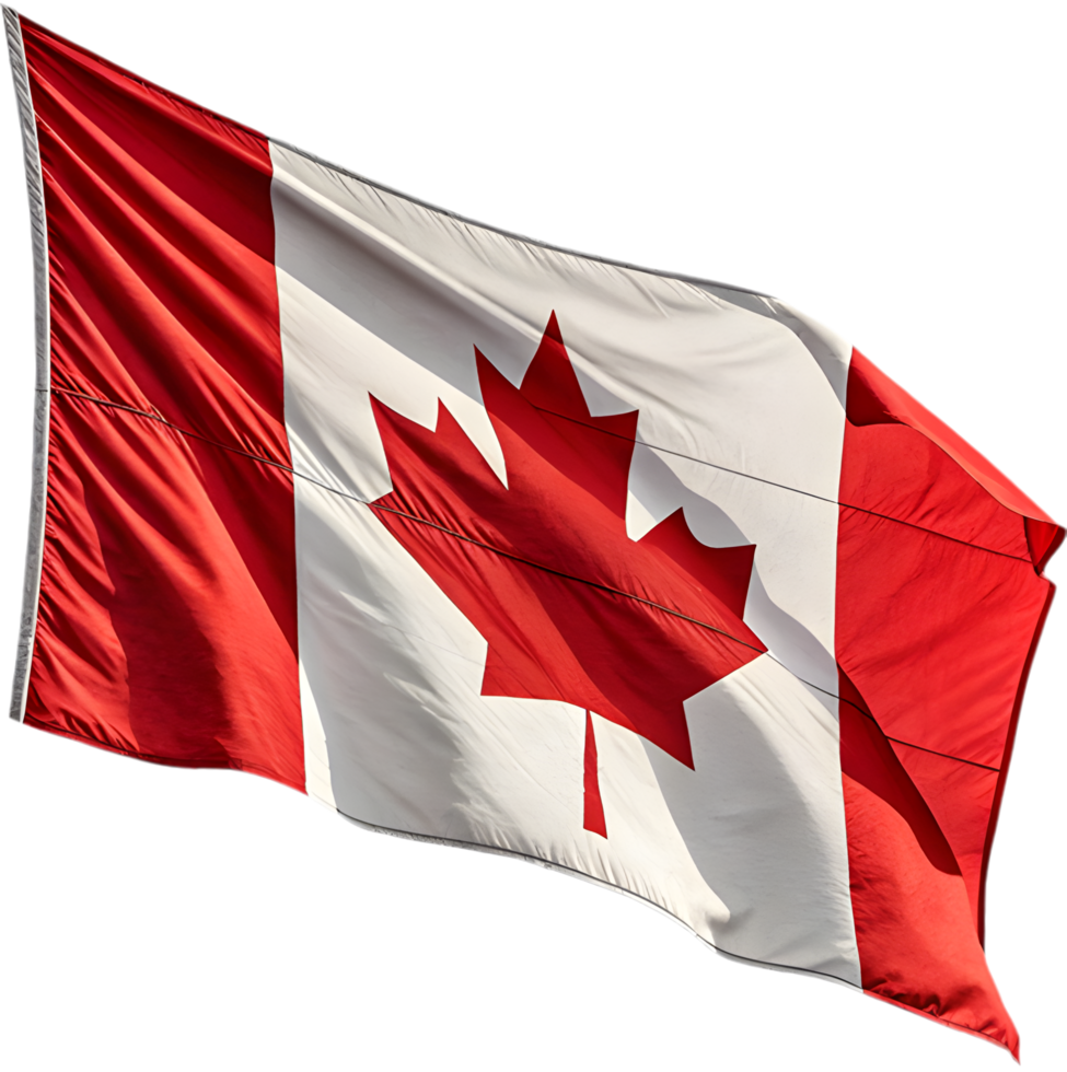 Dynamic waving Canada flag clipart for festive designs. . png