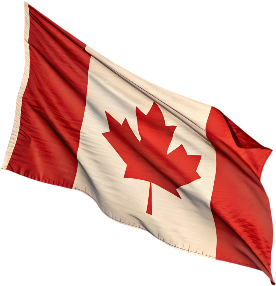 Stunning Canadian flag clipart waving for patriotic designs. . png