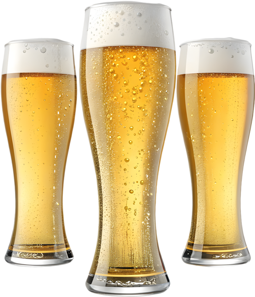 Icy transparent beer mug with classic frothy pour. . png