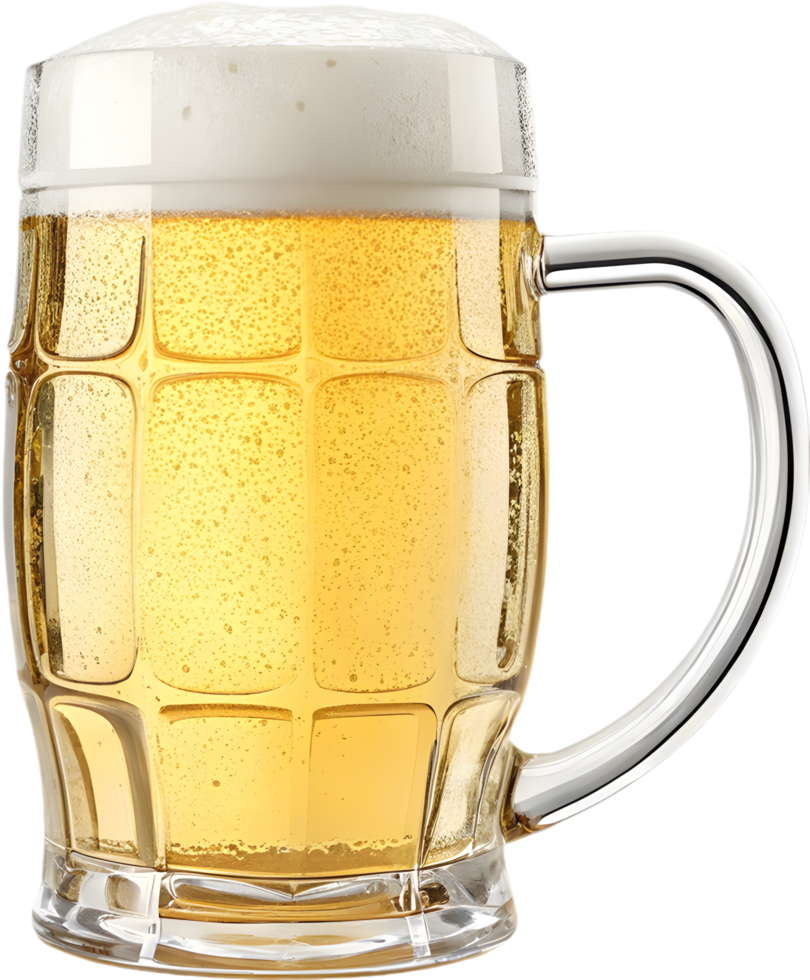 Fresh pub beer glass with golden frothy ale. . png