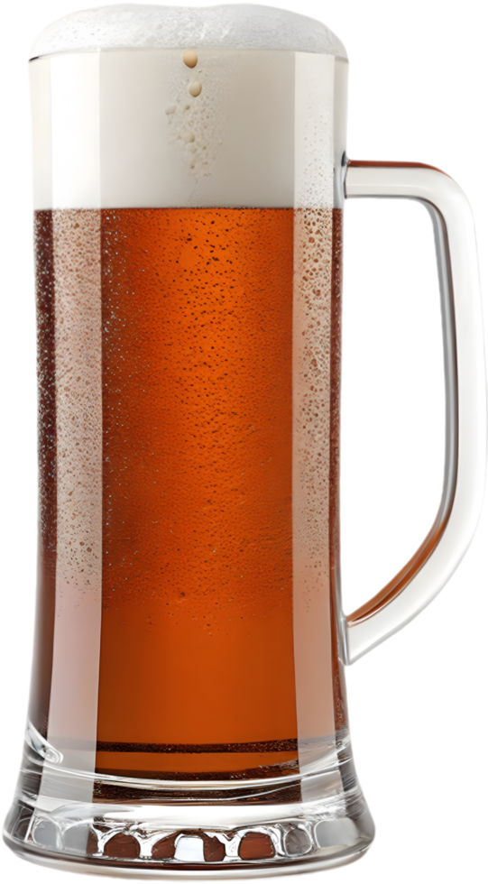 Chilled frothy beer glass for restaurant branding. . png
