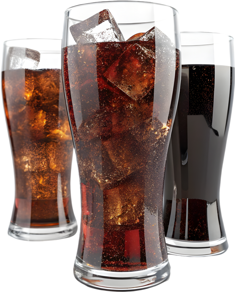Cola Beverage Refreshing Bubbly Cold Summer Soda Drink Chilled Softdrink Glass. . png