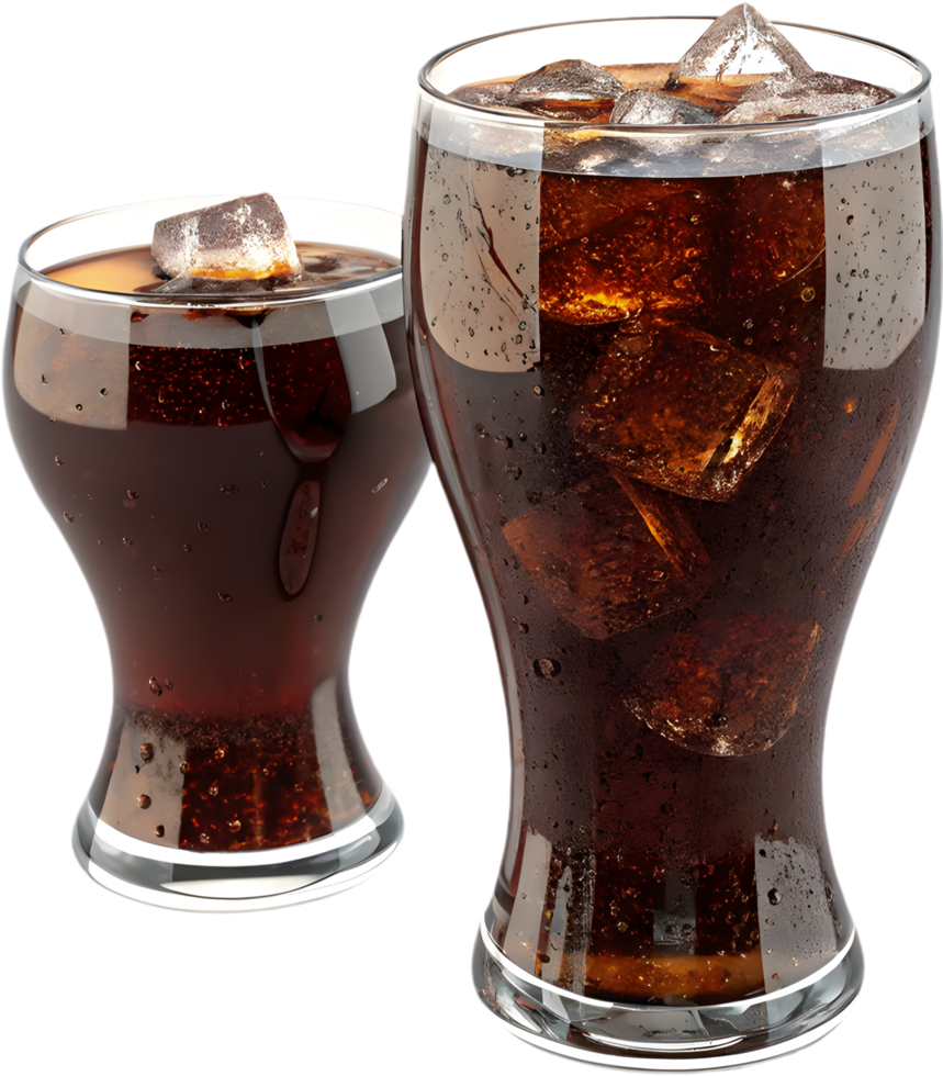 Tasty Chilled Cola Beverage Ice Cold Soda Refreshing Softdrink Glass. . png