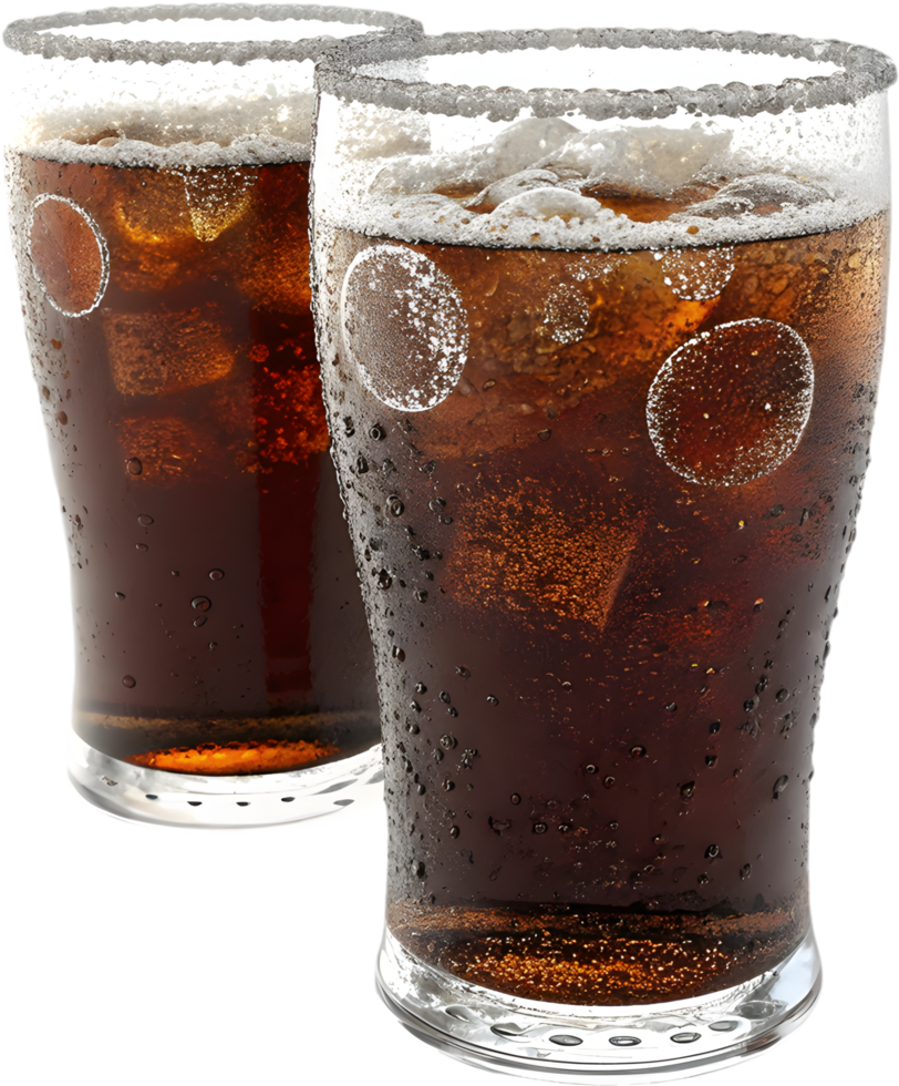Softdrink Cola Refreshing Summer Beverage Cold Carbonated Soda Glass. . png