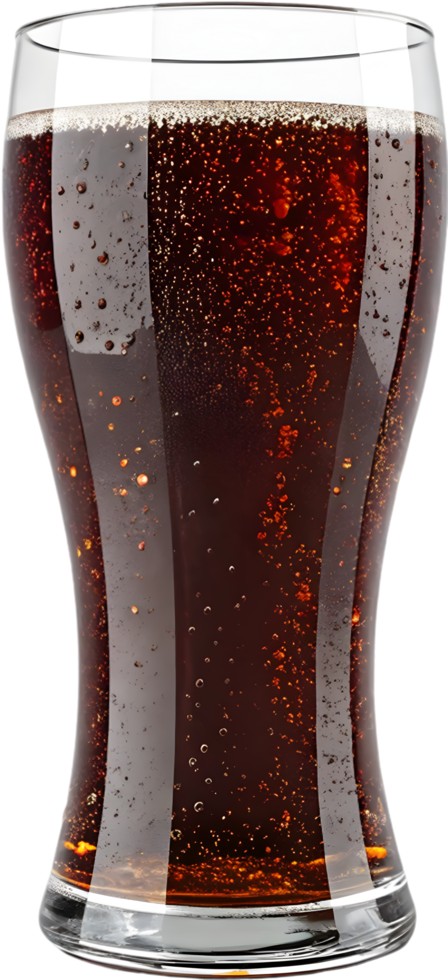 Glass of Tasty Carbonated Cola Soda Bubbly Cold Refreshment Art. . png