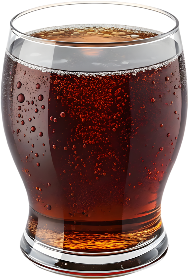 Iced Thirst Quencher Cola Glass Carbonated Cold Soda Beverage Art. . png
