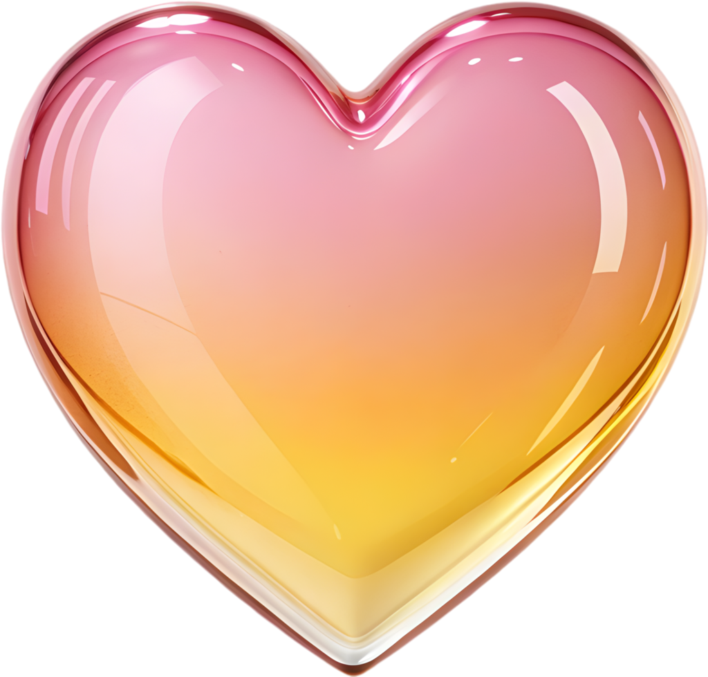 Artistic gradient heart with a polished shine. . png