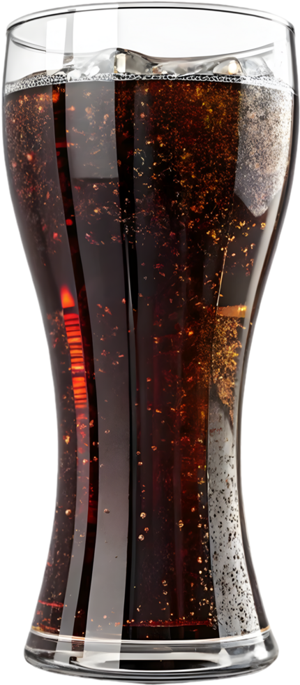 Glass of Chilled Cola Soda Beverage Refreshing Bubbly Drink. . png