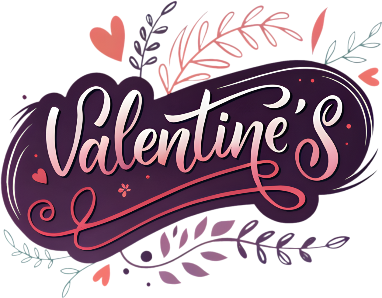 Cursive Happy Valentines Day greeting for cards . png