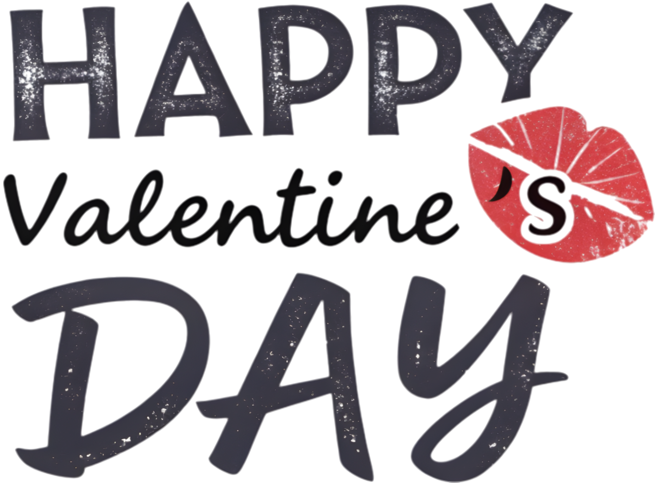 Sweet Happy Valentines Day message in cursive . png
