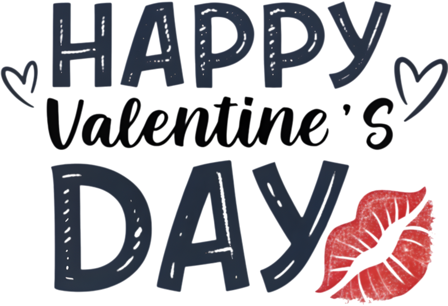 Festive romantic cursive Happy Valentines message . png
