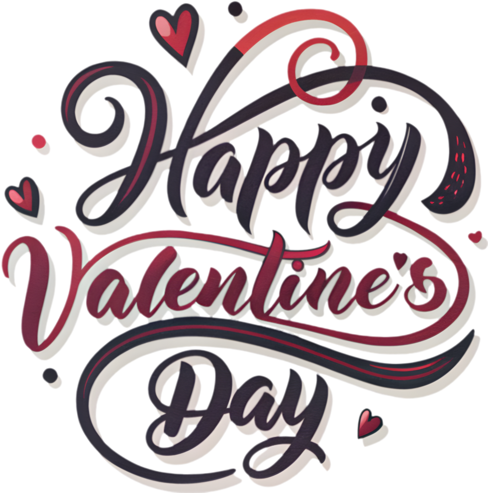 How To Write Happy Valentine's Day In Cursive Love-filled cursive Happy Valentines Day typography . 55530178 PNG