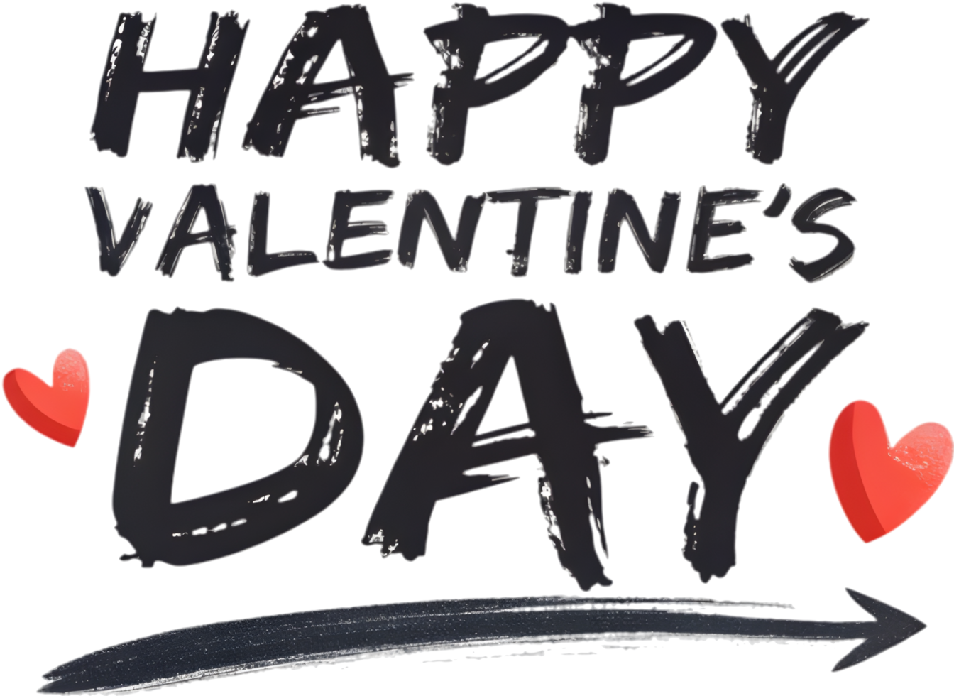 Charming cursive Happy Valentines Day text . png