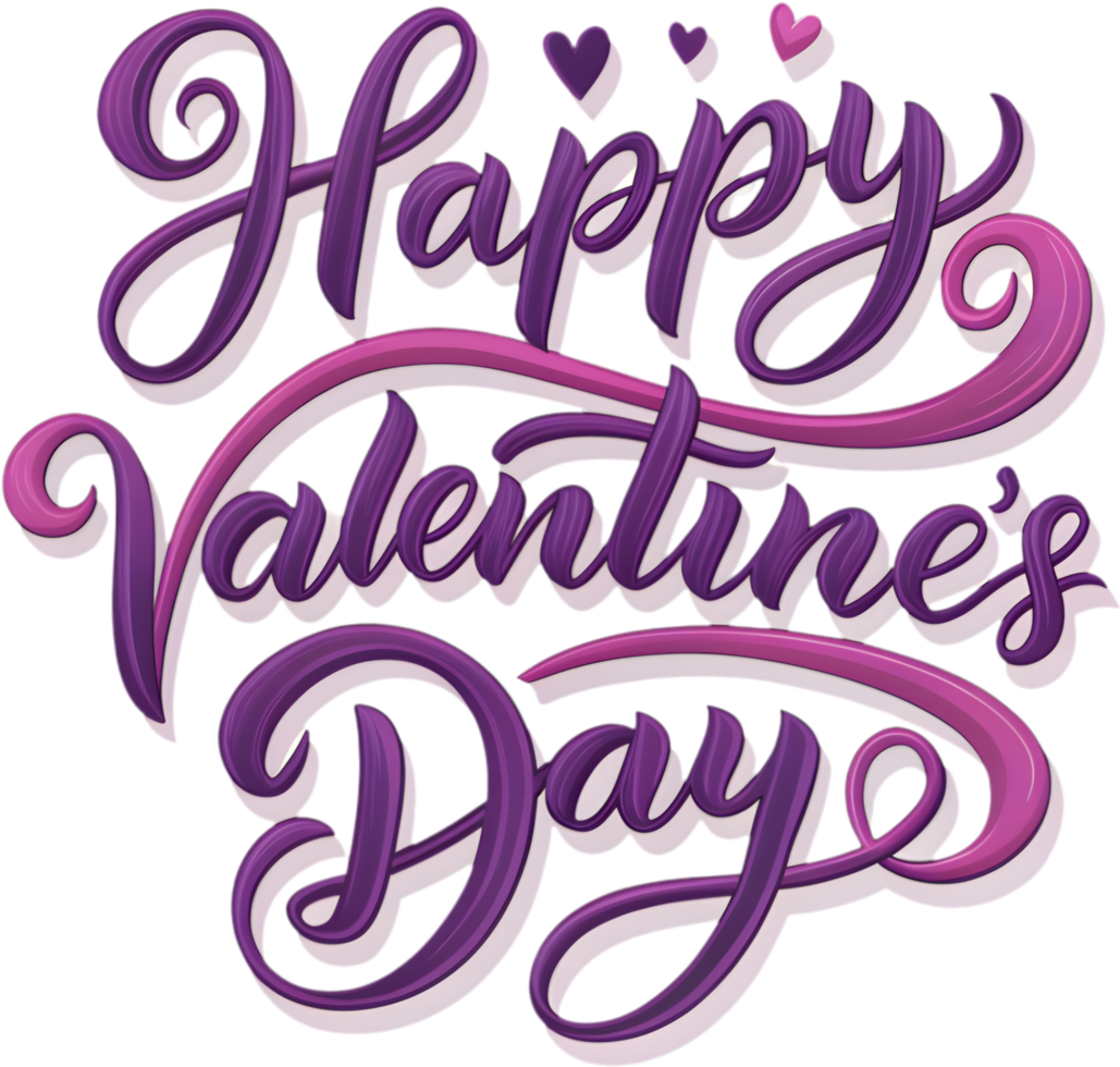 Beautiful Valentines Day cursive Happy message . png