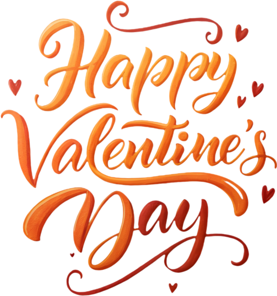 Affectionate Happy Valentines Day text in cursive . png