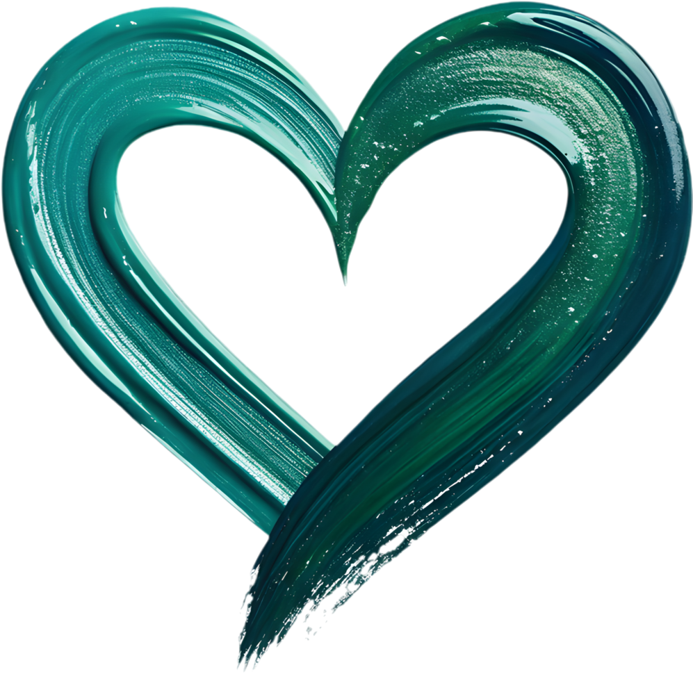Acrylic design of heart-shaped curve with expressive and elegant brushstrokes. . png