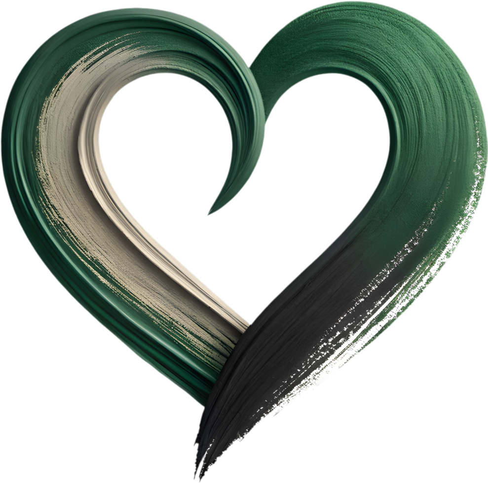 Expressive art design of heart-shaped curve with elegant acrylic strokes. . png