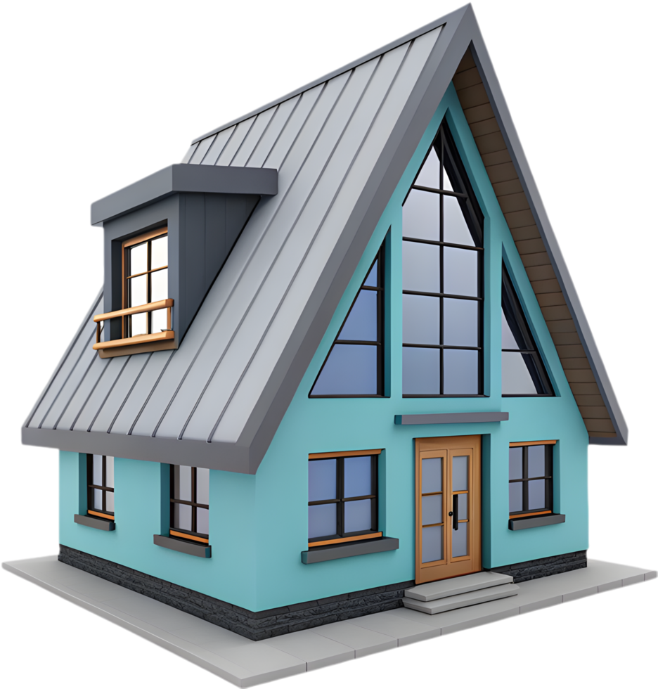 Simple cartoon house icon for home property designs, . png