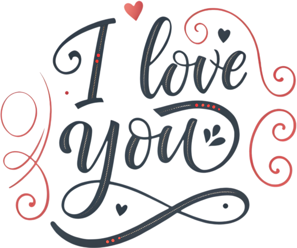 Elegant love message in cursive script, . png