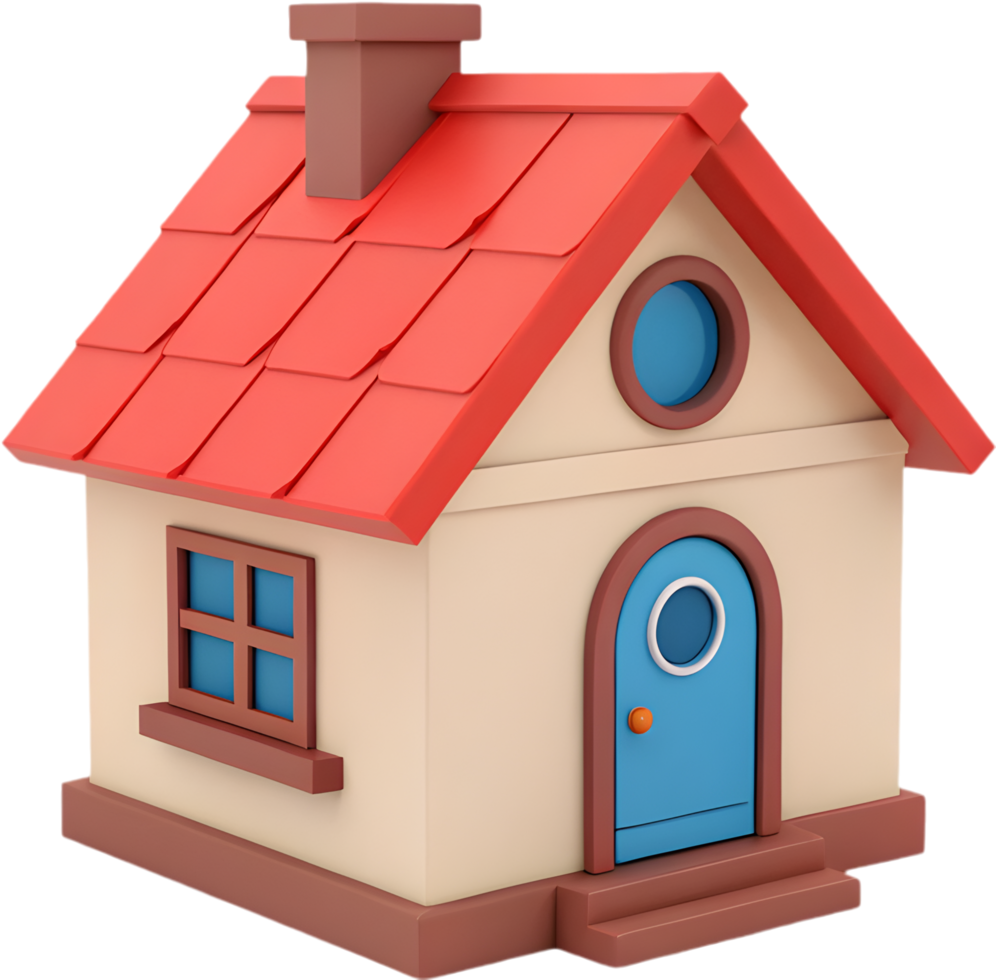 Cartoon building icon for simple home designs, . png