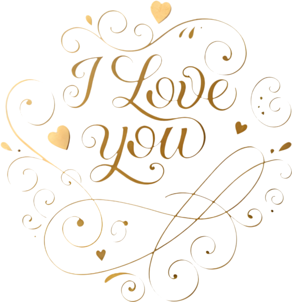 I love you romantic message in cursive, . png