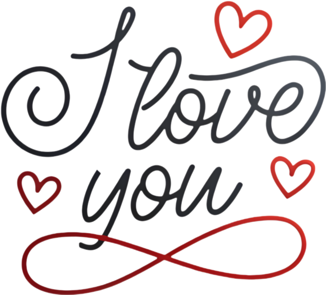 Passionate I love you cursive message, . png