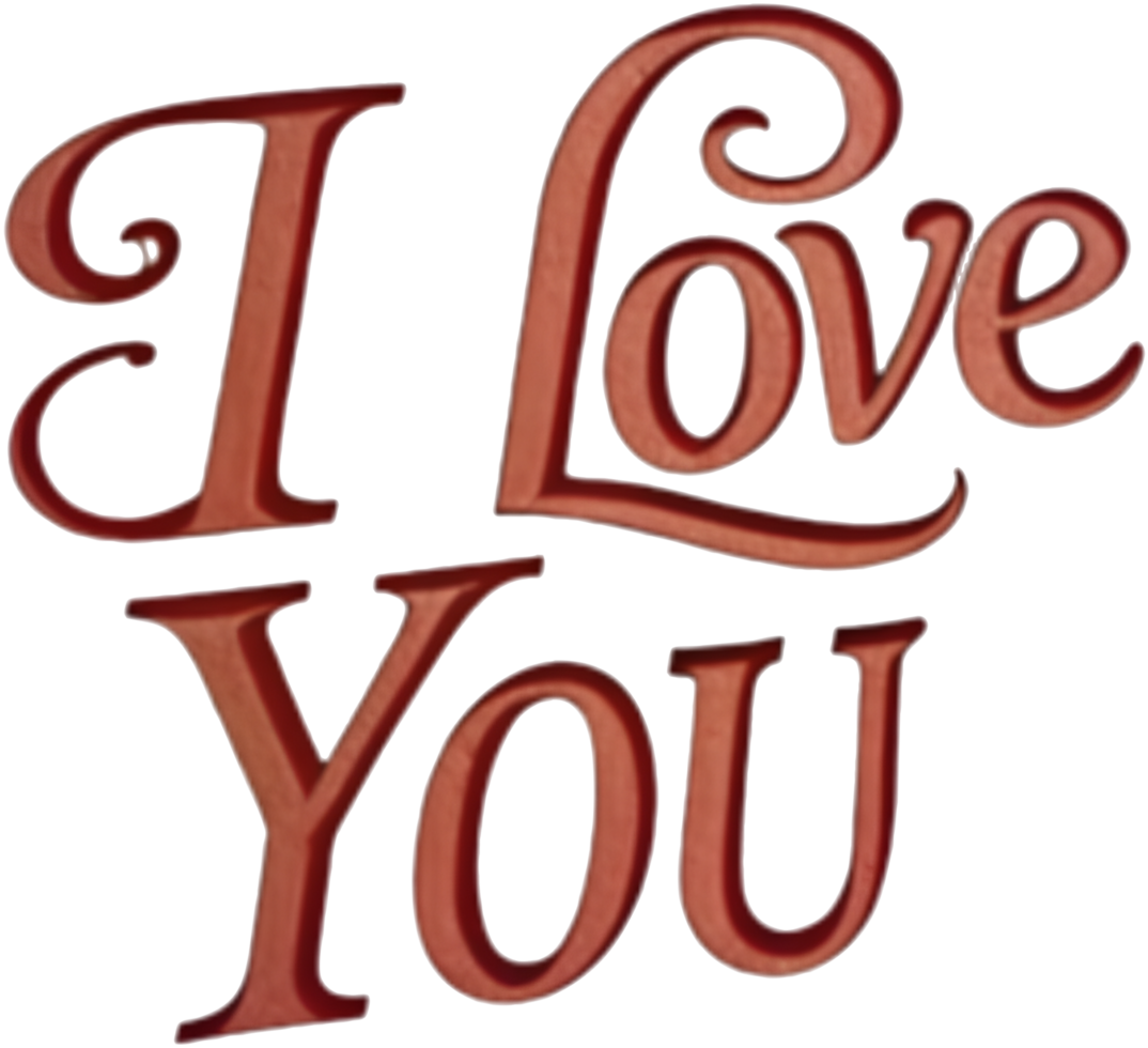 Romantic I love you elegant text, . png