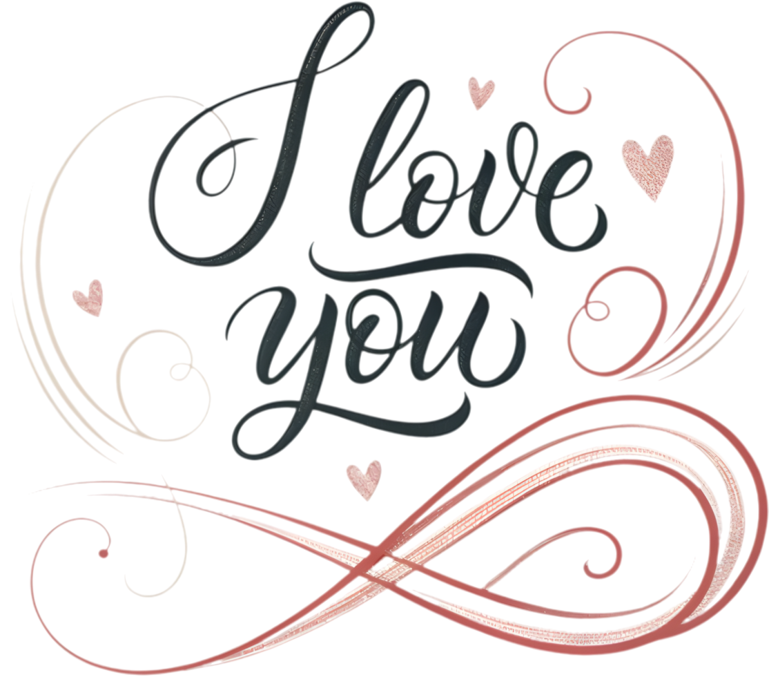 I love you cursive script artwork, . png