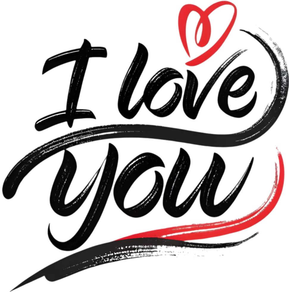 Handwritten cursive I love you art, . png