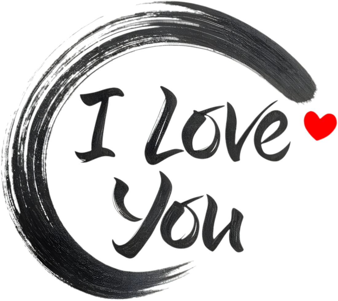 I love you artistic cursive handwriting, . png