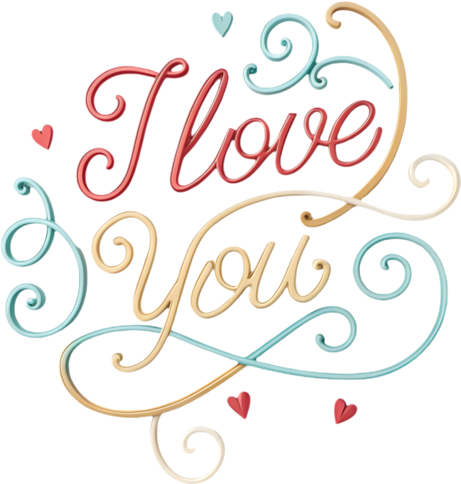 Passionate I love you in elegant script, . png