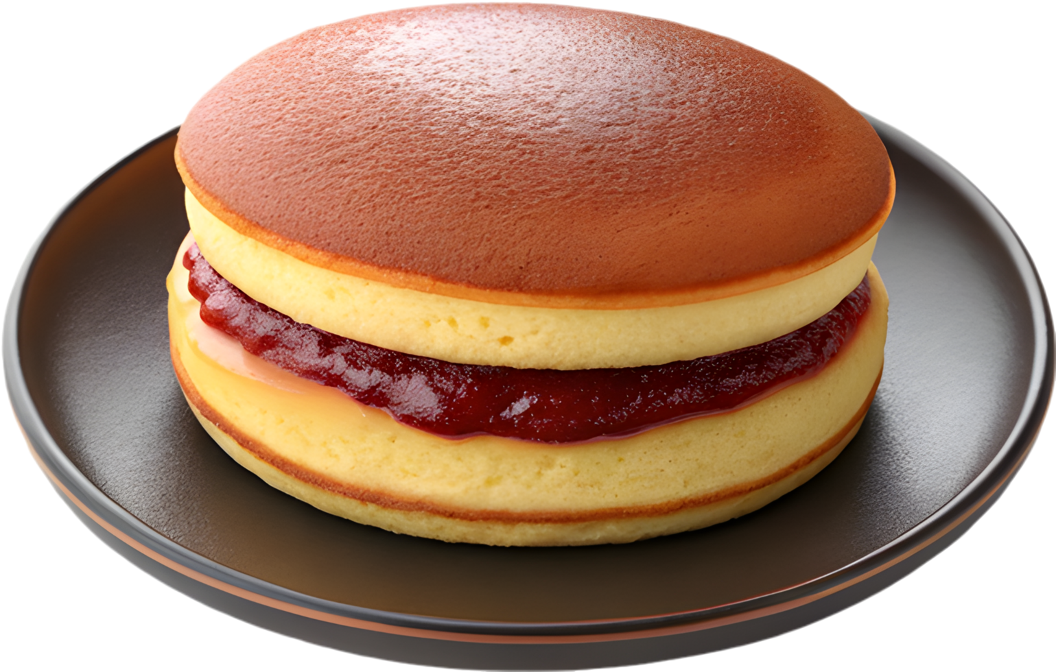 Cute Dorayaki Japanese Dessert Clipart with Red Bean. . png