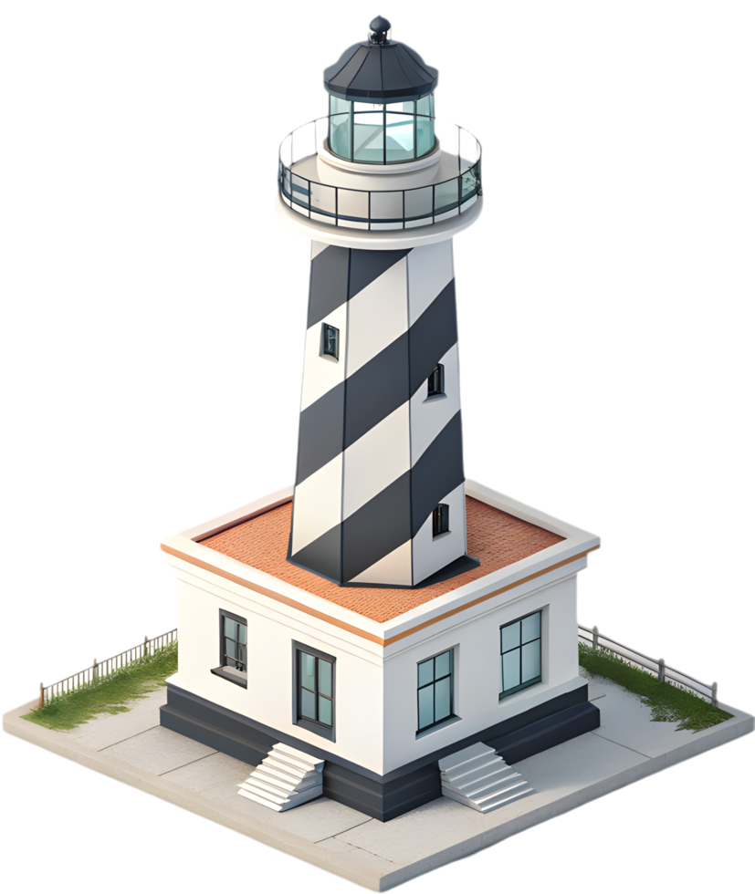 Glowing Lighthouse Beacon Icon with Coastal Navigation Design. . png