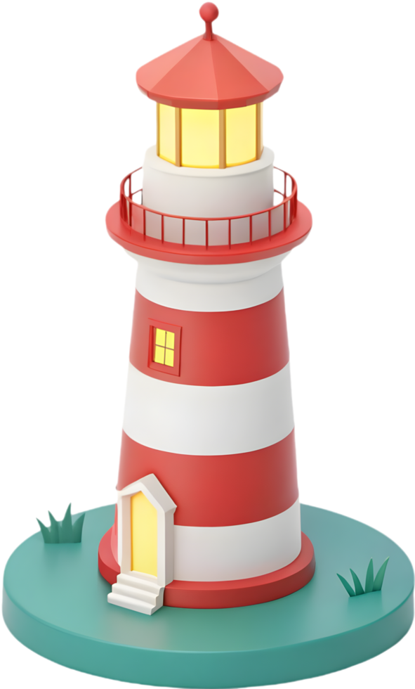 Lighthouse Icon Featuring Glowing Beacon for Safe Navigation. . png
